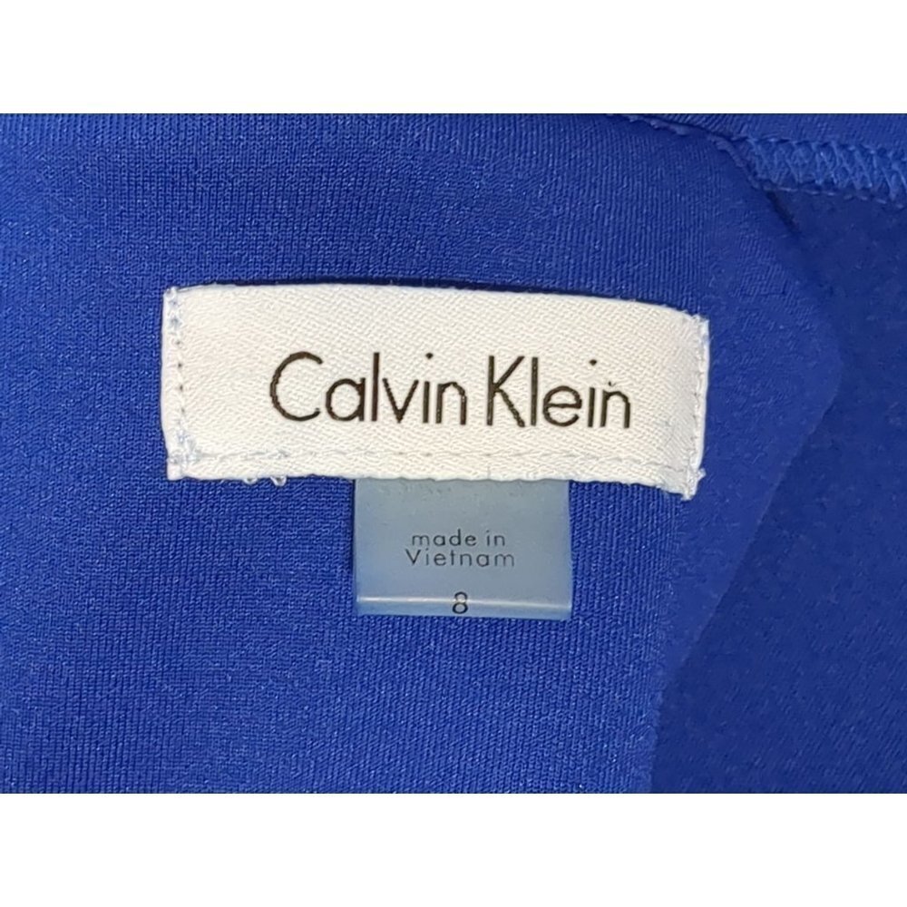 Calvin‎ Klein Dress Womens 8 Royal Blue Shift Sleeveless Cut Out Form Fit - Picture 8 of 14
